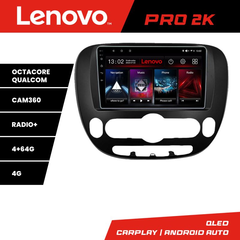Navigatie Kia Soul 2014-2019 Android radio gps internet 8 core QLED 2K 4+64 360 Lenovo