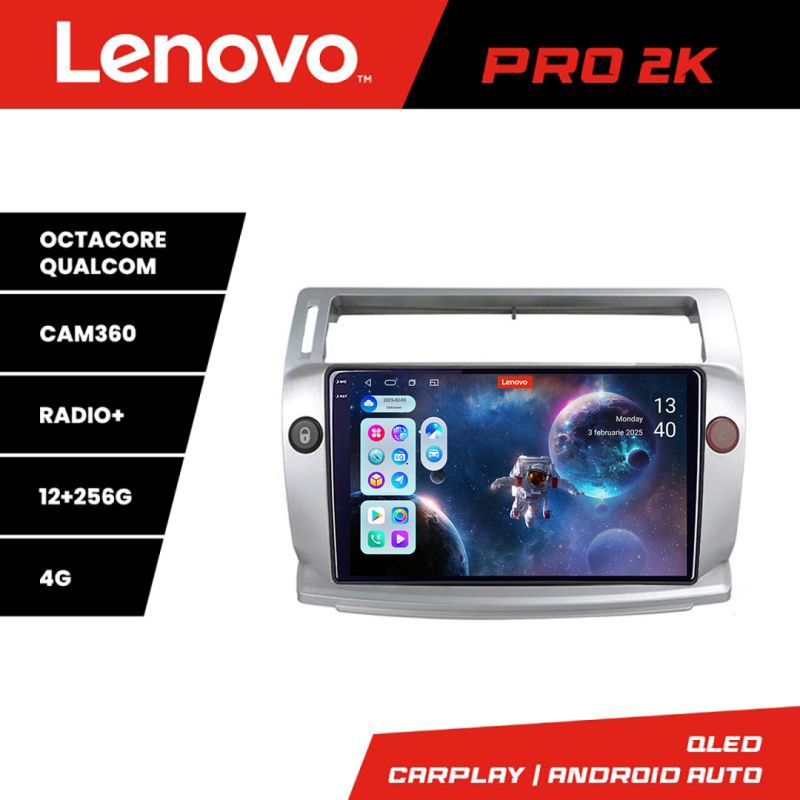 Navigatie Citroen C4 Quad Core Lenovo Kit-088 8 core QLED 2K 12+256 360 Android Waze USB Navigatie Internet Youtube Radio