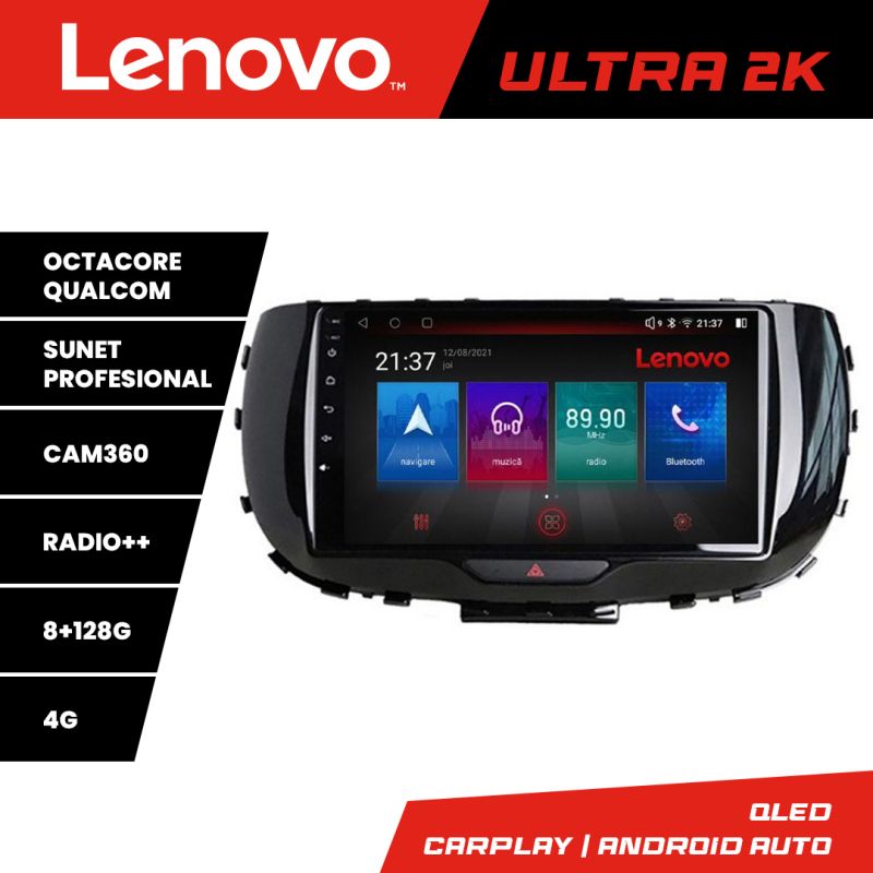 Navigatie Kia Soul 2020- M-soul Octa Core Android Radio Bluetooth GPS WIFI/4G DSP 2K 8+128GB 360 Toslink