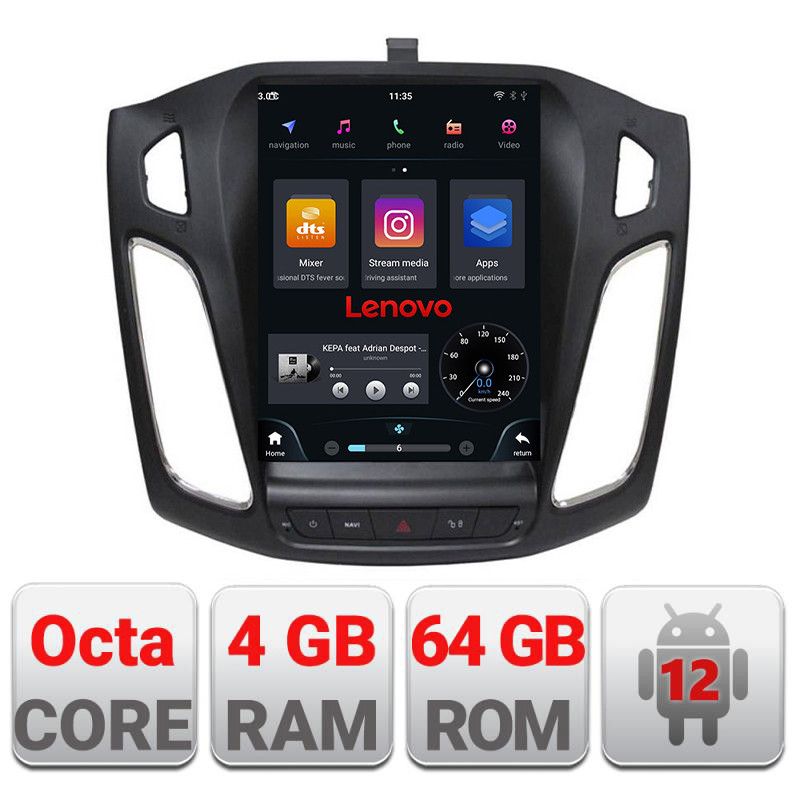 Navigatie Ford Focus 3 tip tesla radio gps internet Qualcomm 8X 8+128 360 4G carplay android auto kit-tesla-150+ULTRA-9.7-8+128