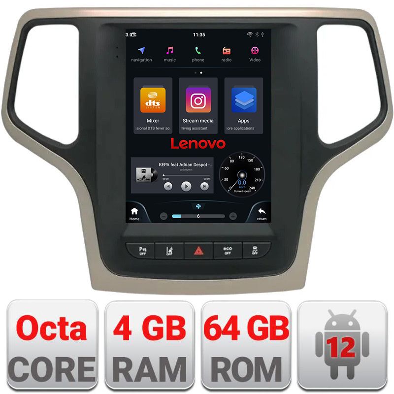 Navigatie Jeep Grand Cherokee 2014-2019, Qled 9.7