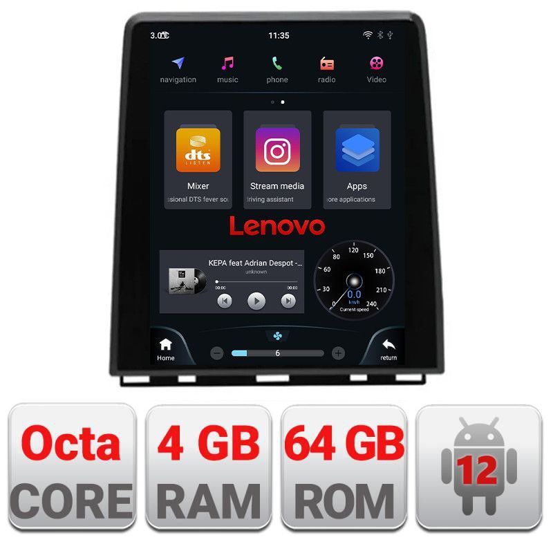 Navigație dedicată Tip Tesla Chevrolet Cruze 2006-2012 Radio gps internet Qualcomm 8X 8+128 360 4G carplay android auto GB Kit-tesla-045+ULTRA-9.7-8+128