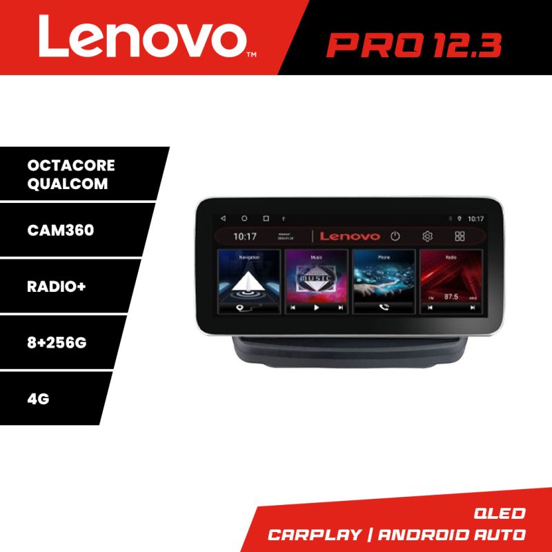 Navigatie Hyundai Genesis Lenovo PRO 8+256 12.3 inch qled android 4G DSP gps internet Kit-GENESYS