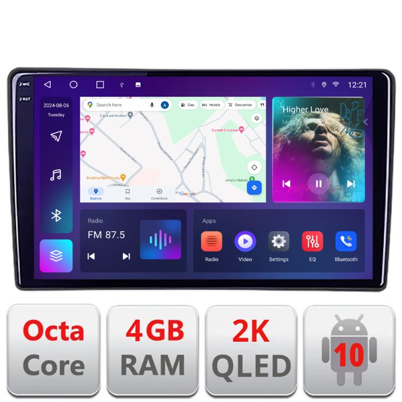 Navigatie dedicata Edonav Ford Fiesta 2020- Android ecran Qled 2K Octa core 4+32 Kit-fiesta-2020+EDT-E409-2K
