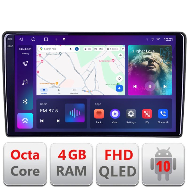 Navigatie dedicata Edonav Ford Fiesta 2020- Android radio gps internet quad core 2+32 carplay android auto Kit-fiesta-2020+EDT-E309v3