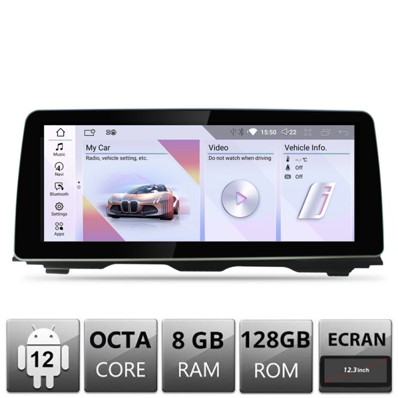 Navigatie BMW Seria 5 F10 2016-2017 cu ecran EVO Android ecran 12.3