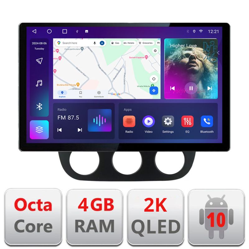 Navigatie dedicata Edonav VW Golf 5 2004-2010 clima automatica, Ecran 2K QLED 13