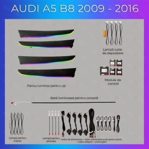 Lumini ambientale  Audi A5 8K 2009-2016 set complet control telefon sau sistem original