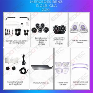 Lumini ambientale Mercedes  set complet control telefon sau sistem original