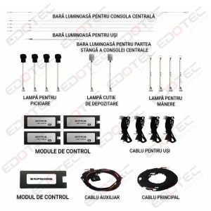Lumini ambientale Lexus IS 2015-2020 set complet control telefon sau sistem original