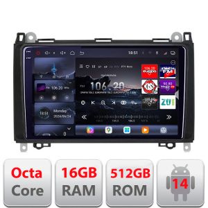 Navigatie Mercedes VW Edotec Kit-068 8 core QLED 2K 16+512 360 Android Waze USB Navigatie Internet Youtube Radio