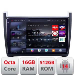 Navigatie VW Polo 2014- Edotec Kit-655 8 core QLED 2K 16+512 360 Android Waze USB Navigatie Internet Youtube Radio