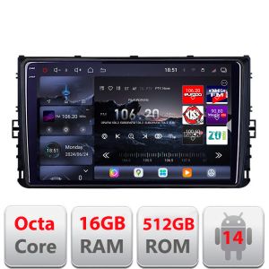 Navigatie grupul VW Edotec Kit-933 8 core QLED 2K 16+512 360 Android Waze USB Navigatie Internet Youtube Radio