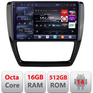 Navigatie VW Jetta 2011-2018 Edotec Kit-JETTEdotec Kit-15 8 core QLED 2K 16+512 360 Android Waze USB Navigatie Internet Youtube Radio