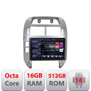 Navigatie VW Polo 2004-2011 Android radio gps internet 8 core QLED 2K 16+512 360 Edotec
