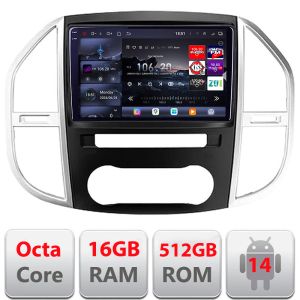 Navigatie Mercedes Vito w447 2016- Android radio gps internet 8 core QLED 2K 16+512 360 Edotec