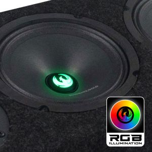 Cutie de difuzoare iluminate Phonix Gold 1700W ieșire SPL 2 x 4 OHM 4 x difuzoare midrange 2 x tweetere pro audio