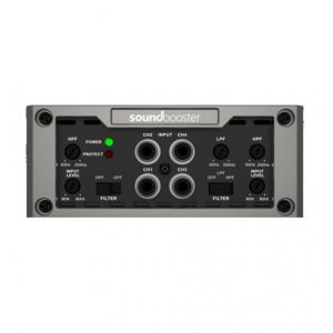 12 V-os D-BES80.4 tápellátású autórádió-erősítő, 4 csatorna, 120 W RMS, D osztály