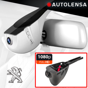 Keret nélküli DVR kamera Peugeot 308 2015-18, első kamera 1080p Autolensa, 24/7 modell Fekete PE01