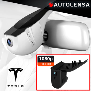 Keret nélküli egység Tesla Model S 14-16 DVR kamera, 1080p Autolensa elülső kamera, 24/7 modell, fekete TSL01