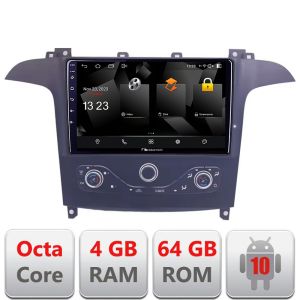 Navigatie Ford S-max 2006-2014 Nakamichi NAM5510 Qled Octa Core 720p 4+64 DSP 360 camera carplay android auto