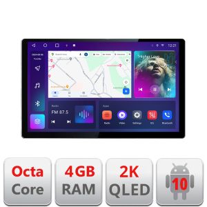 Navigatie Fiat Ducato 2021- Qled 2K Octa Core 4+64 LTE 4G DSP Wifi 5Ghz android auto carplay radio gps internet KIT-ducato2024+EDT-E413-2K