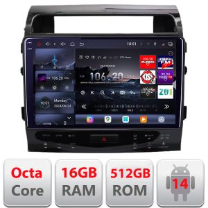 Navigatie Toyota Land Cruiser V8 L200 2009-2020 Qled 2K Octa Core 16+512 LTE 4G DSP Wifi 5Ghz android auto carplay radio gps internet kit-381-type-b+EDT-E810-2K