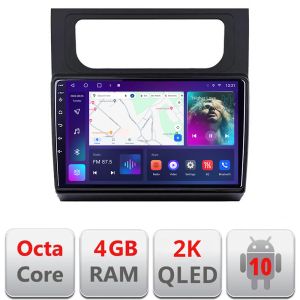 Navigatie VW Touran 2010-2016 C-touran3 Android Octa Core Ecran 2K QLED GPS 4G 4+32GB 360 kit-touran3+EDT-E410-2K