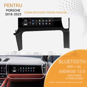 Player multimedia auto Android de 15 inch pentru Porsche Cayenne 2018-2023, sistem de divertisment cu ecran inteligent pentru copilot, monitor de navigație 