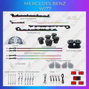 Lumini Ambientale Mercedes Benz W177 set complet control telefon sau sistem original 