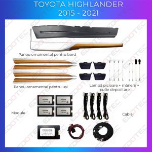 Lumini Ambientale Toyota Highlander 2015 - 2021 set complet cu trimuri control telefon sau sistem original