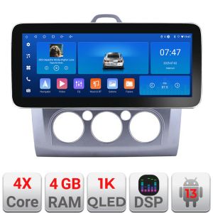 Navigatie Ford Focus clima manuala K-140-manual Edotec 4+64 12.3 inch Incell 1K android Wifi 5Ghz gps internet 32
