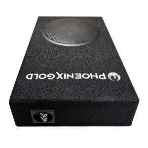 Subwoofer pasiv SLIM single Phoenix Gold, amplificator monobloc BassCore si cablaj de alimentare