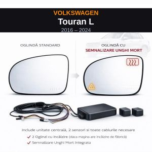 Senzor unghi mort Volkswagen Touran L 2016-2024 — oglindă dedicată