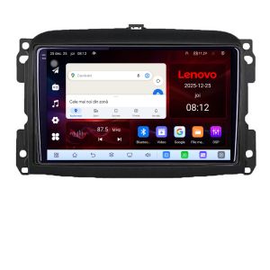 Navigatie Fiat 500 2015-2021 Lenovo Kit-500new 8 Core 2.2 Ghz 8+128 Qled Incell 1K Android 360 Carplay DSP AHD 1080P ADAS 4G Wifi 5Ghz Bluetooth PRO