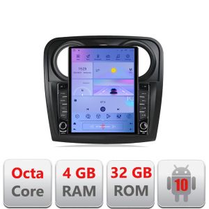 Navigatie Dacia Sandero Logan 2012-2020 G-sandero ecran tip TESLA 9.7" cu Android Radio Bluetooth Internet GPS WIFI 4+