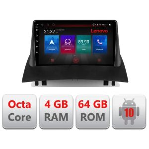 Navigatie Renault Megane 2 E-098 Octa Core cu Android Radio Bluetooth Internet GPS WIFI DSP 4+64GB 4G RESIGILAT
