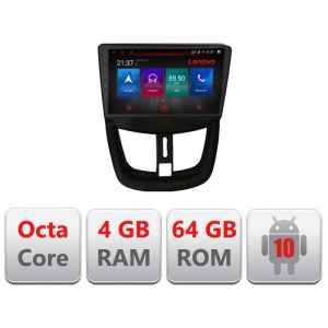 Navigatie Peugeot 207 E-PE01 Octa Core cu Android Radio Bluetooth Internet GPS WIFI DSP 4+64GB 4G RESIGILAT