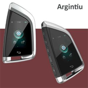 Cheie smart BMW F style cu touchscreen keyless entry argintiu 568