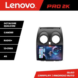 Navigatie Nissan Qashqai Lenovo Kit-499 8 core QLED 2K 12+256 360 Android Waze USB Navigatie Internet Youtube Radio