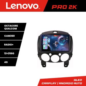 Navigatie Mazda 2 2007-2013 Android radio gps internet 8 core QLED 2K 12+256 360 Lenovo
