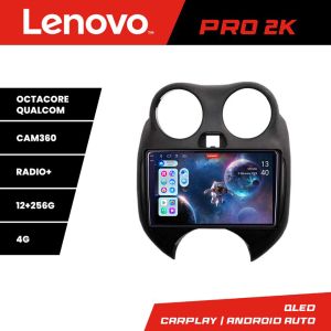 Navigatie Nissan Micra 2010-2014 Android radio gps internet 8 core QLED 2K 12+256 360 Lenovo