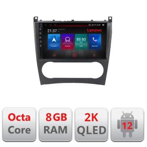 Navigatie Mercedes C Class W203 facelift M-093 Octa Core Android Radio Bluetooth GPS WIFI/4G DSP 2K 8+128GB 360
