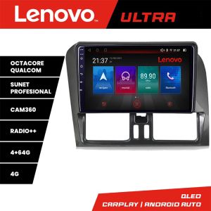 Navigatie Volvo XC60 2014-2018 Lenovo 8 core QLED Qualcomm 4+64 360 Android Waze USB Navigatie Internet Youtube Radio